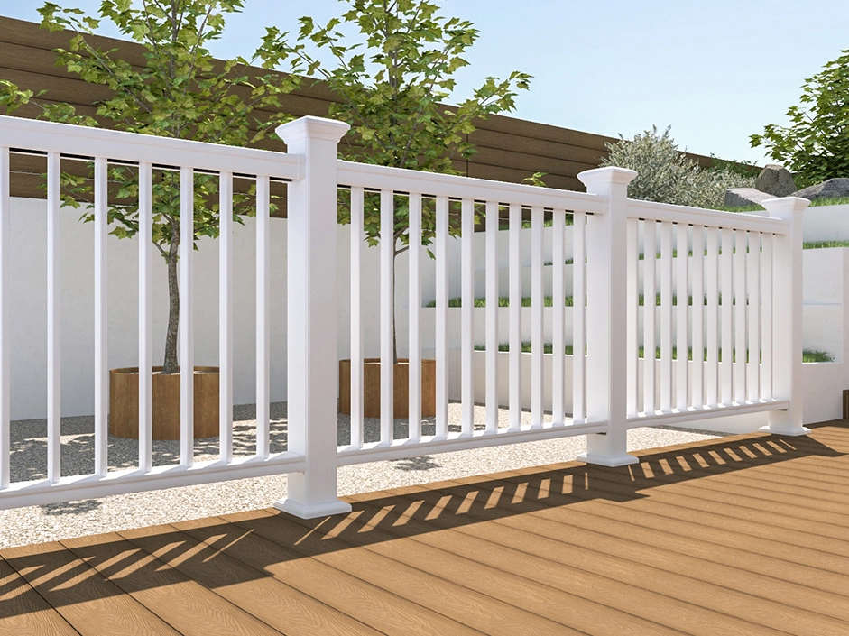 white composite deck railing