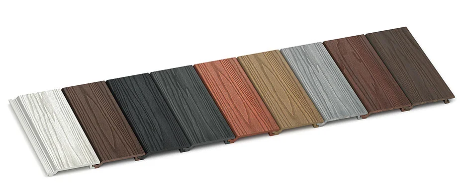 a bunch of wpc cladding in different colours