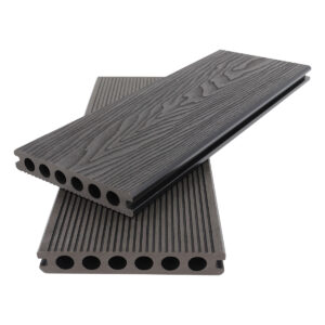 oakio wpc decking with round hole in charcoal