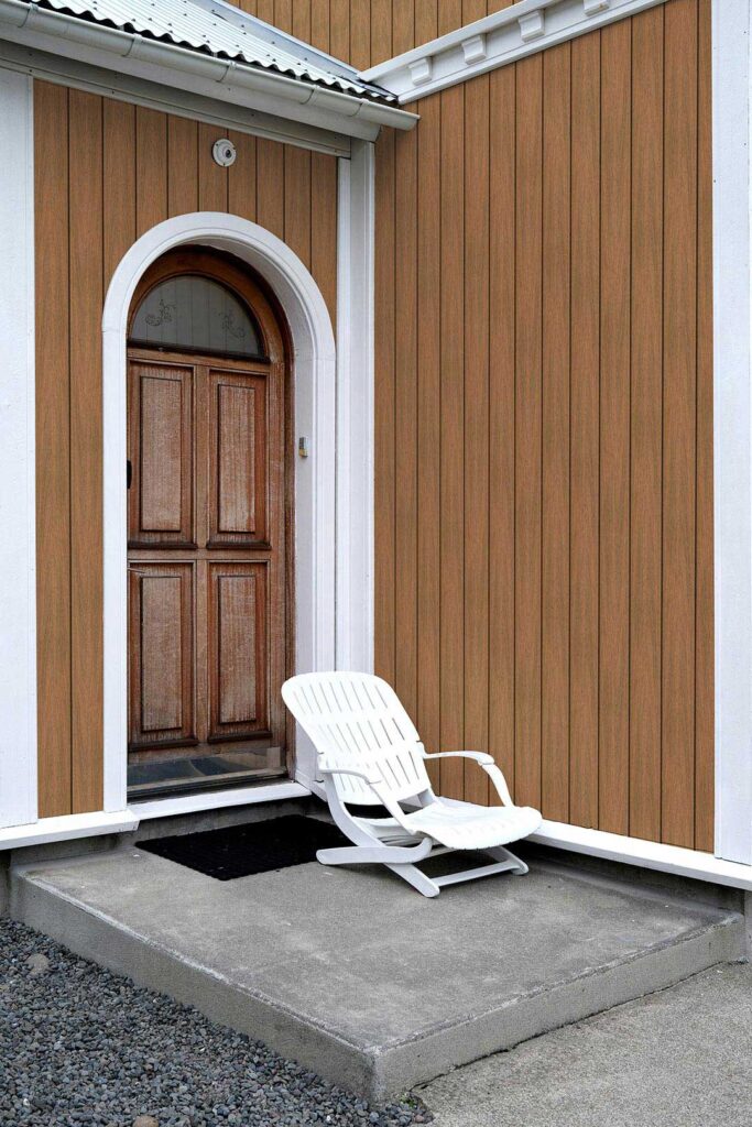 An exterior WPC cladding adorning the facade of a house