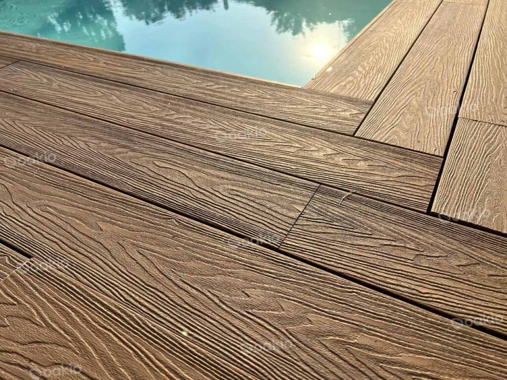 01.25 oakio waterproof wpc decking near swimming pool
