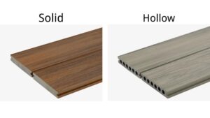 solid and hollow composite decking