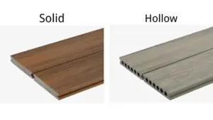 solid and hollow composite decking