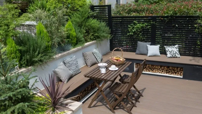 wpc deck in garden
