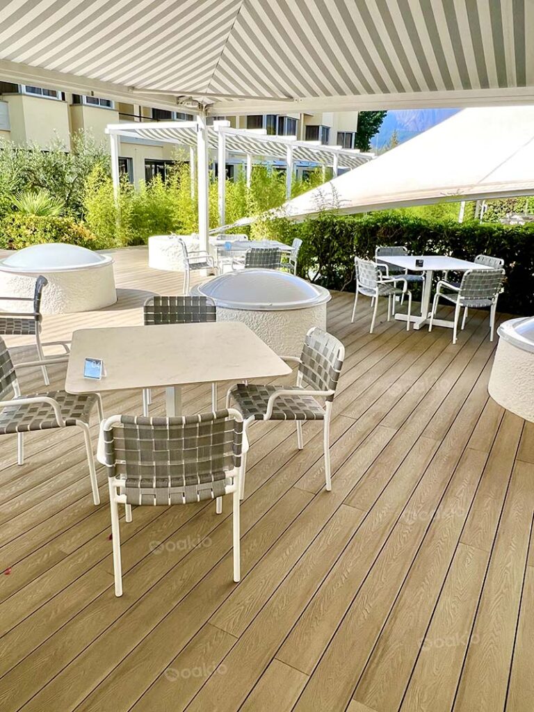 wpc decking substructure installation around a pool-5