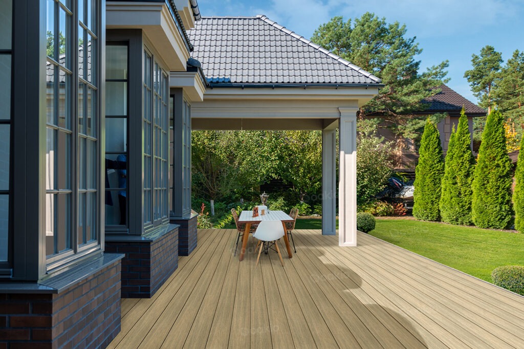 wpc decking light walnut texture