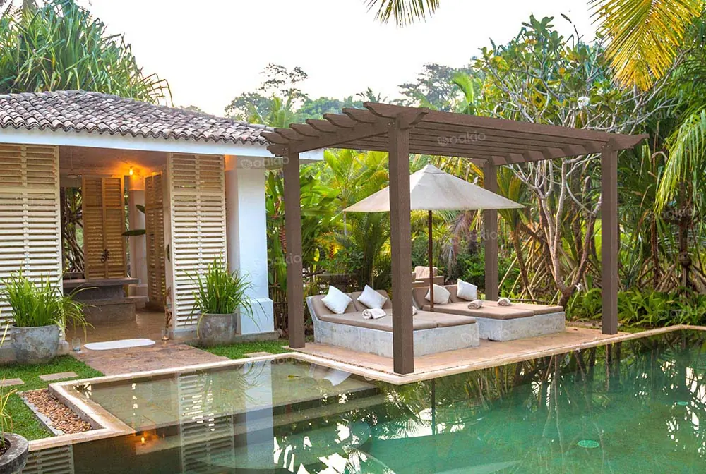 poolside lounge pergola
