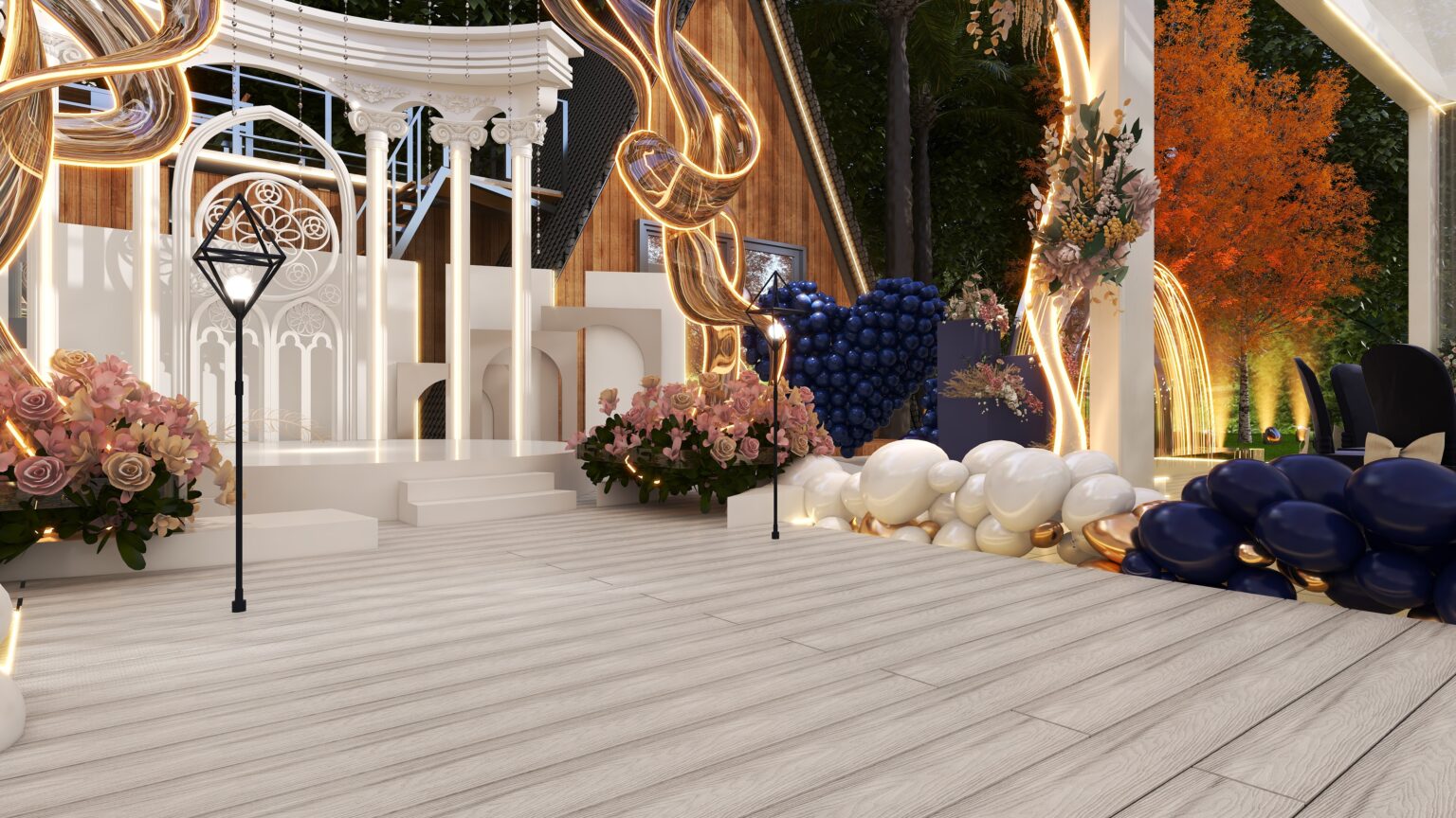 Wedding Aisle Deck Plan - Oakio Plastic Wood Building Materials Company