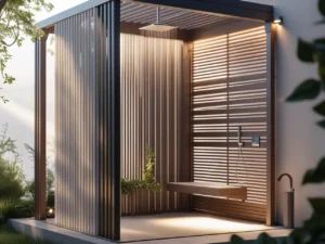 Privacy with Style Enclosed Vertical Slat Design