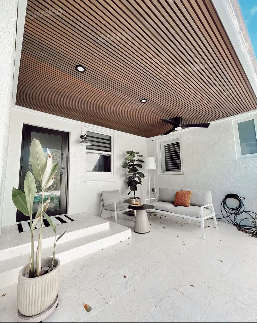 cozy backyard with oakio wpc panels